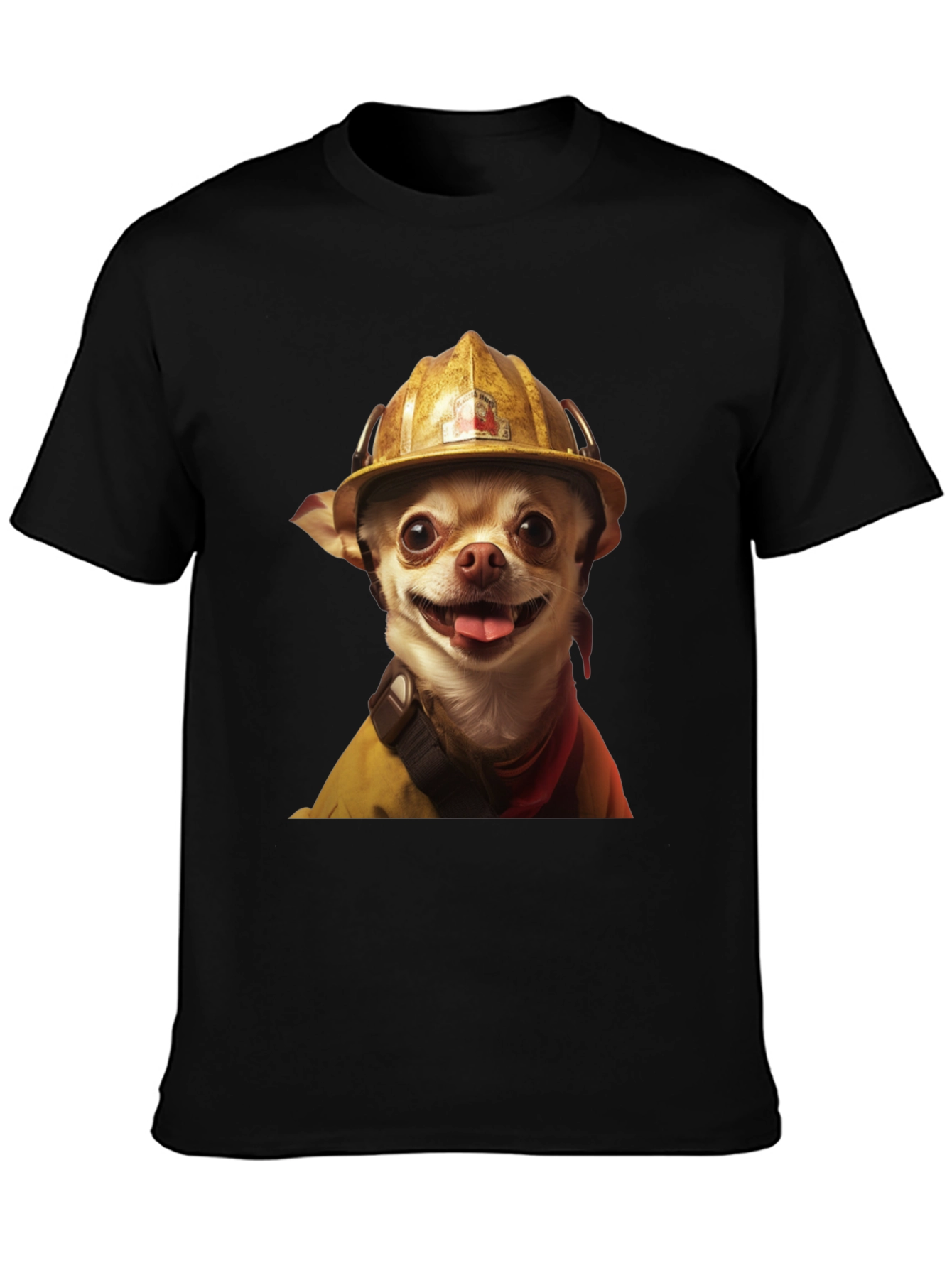 Dog Firefighter T-Shirt - Novelty Pet Lover Tee