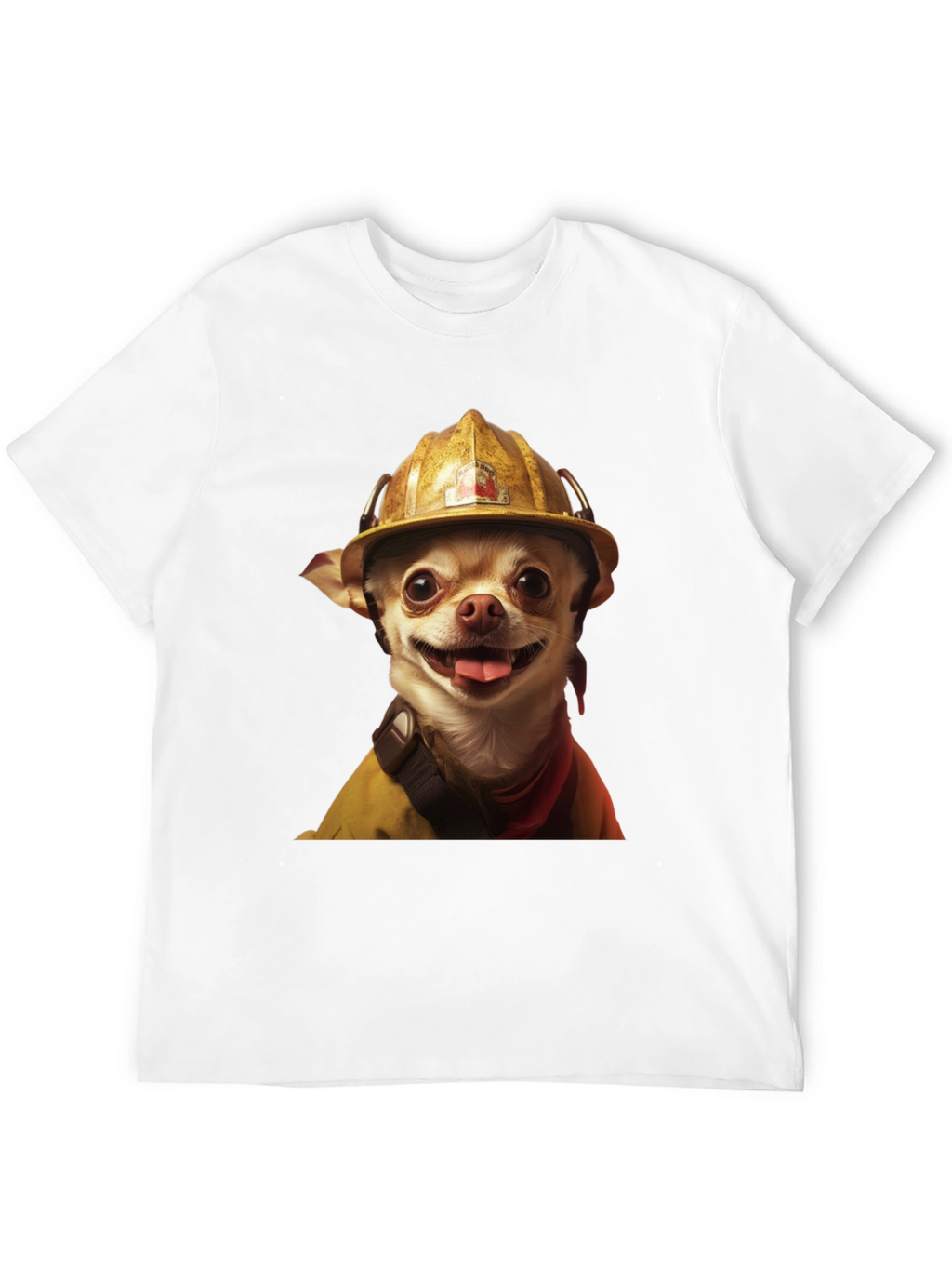Dog Firefighter T-Shirt - Novelty Pet Lover Tee