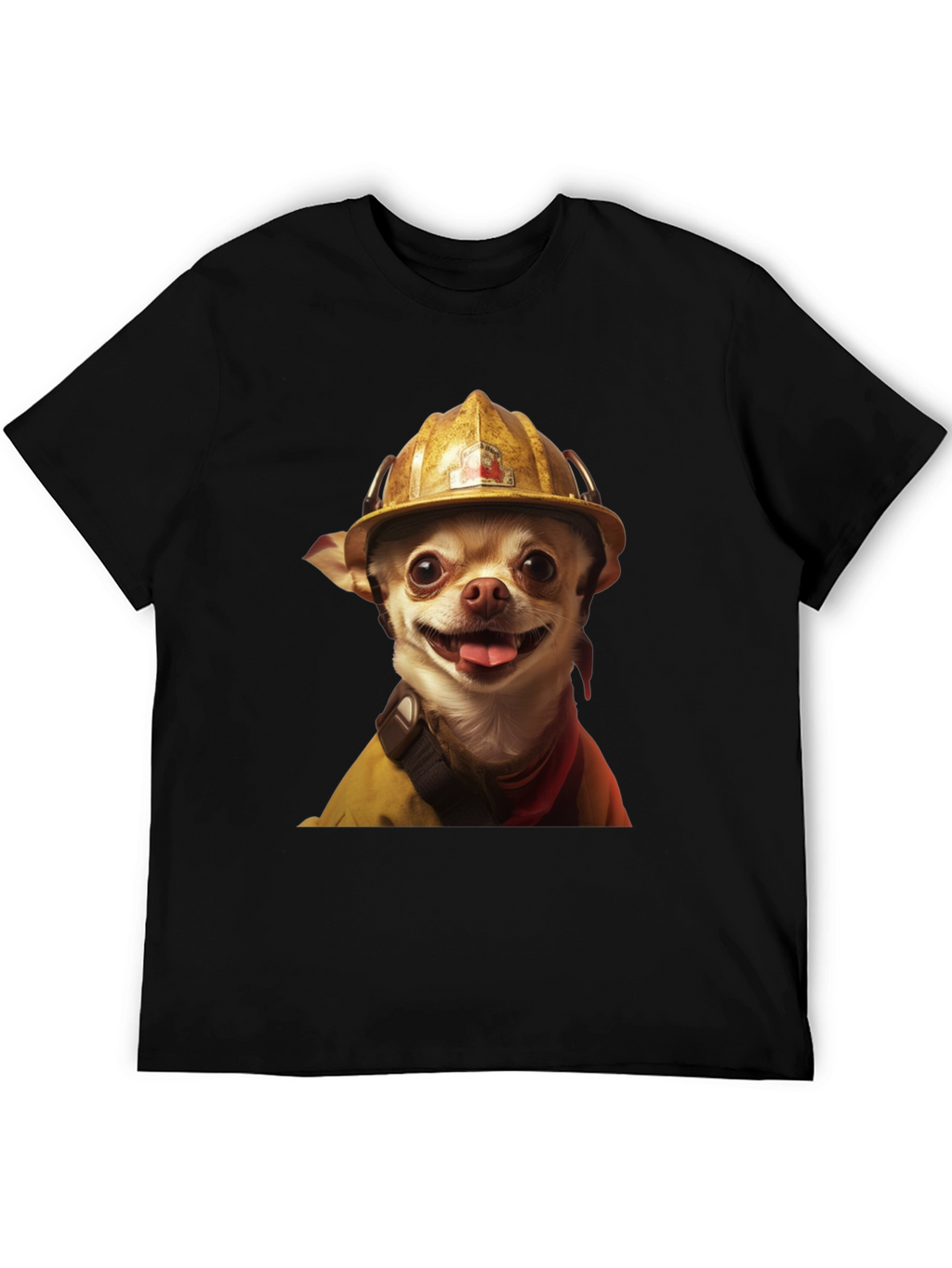Dog Firefighter T-Shirt - Novelty Pet Lover Tee