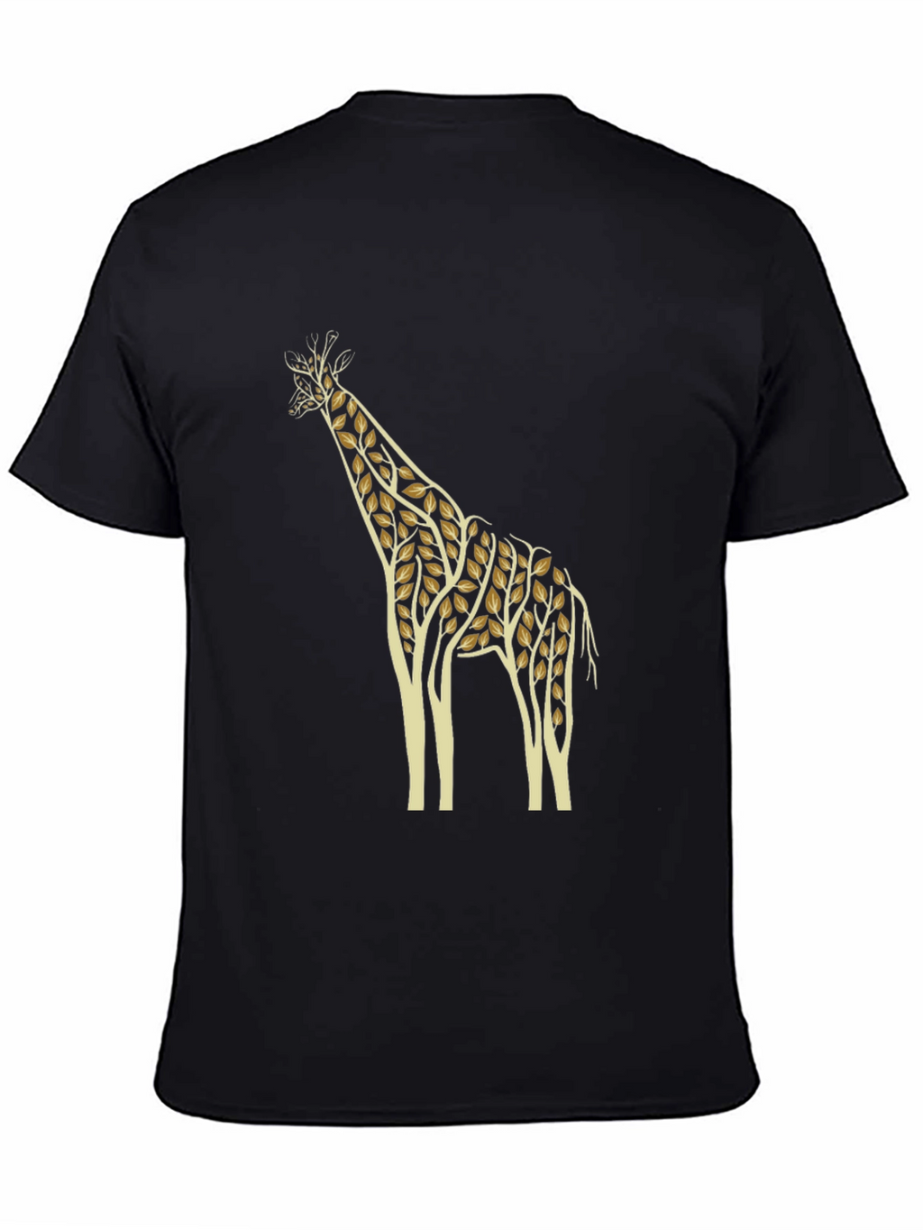 Nature Giraffe Graphic Tee - Black Cotton T-Shirt