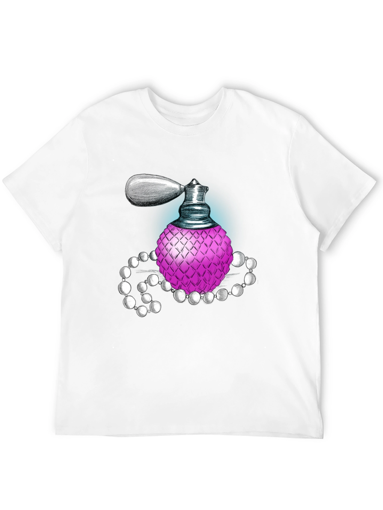 Perfume Bottle Graphic Tee - Black Cotton Blend
