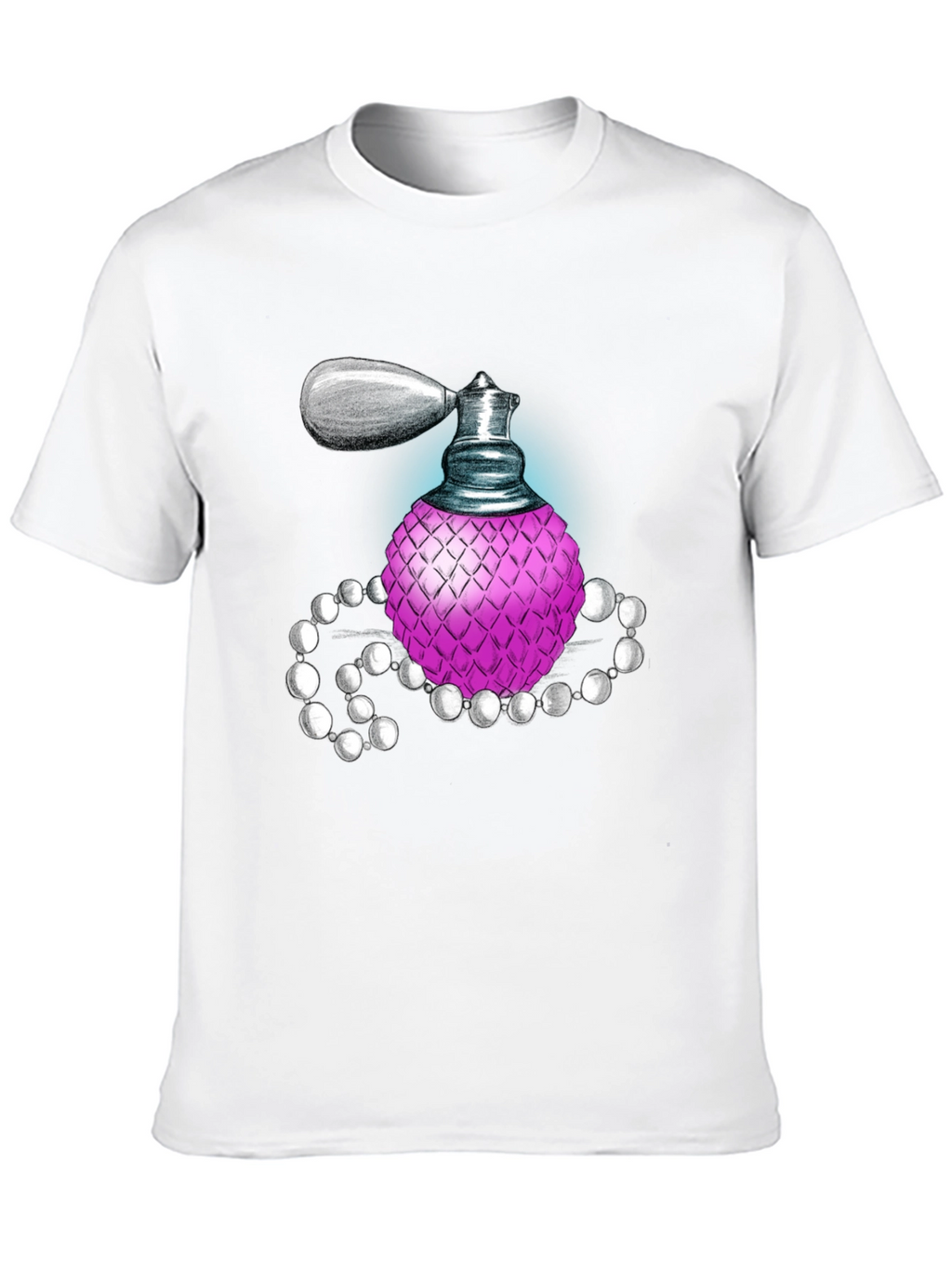Perfume Bottle Graphic Tee - Black Cotton Blend