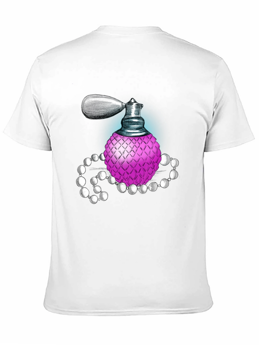 Perfume Bottle Graphic Tee - Black Cotton Blend