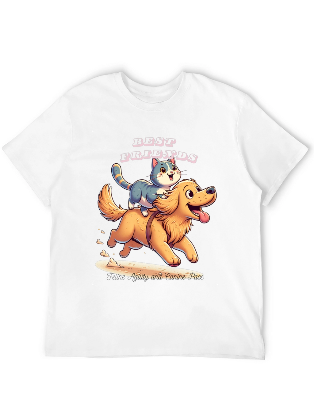 Best Friends Cat and Dog Graphic T-Shirt