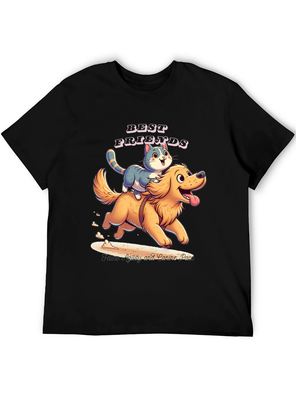 Best Friends Cat and Dog Graphic T-Shirt