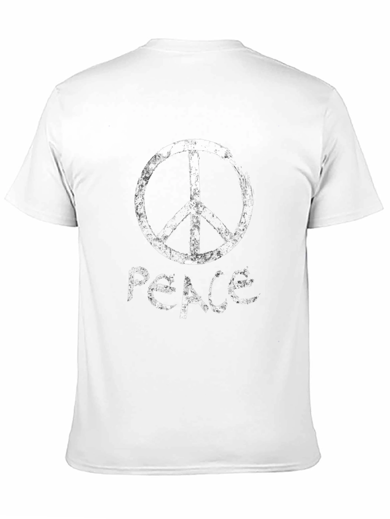 Peace Symbol T-Shirt - Black - Distressed Print