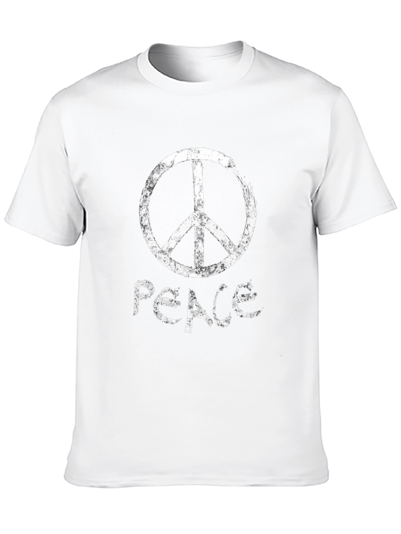 Peace Symbol T-Shirt - Black - Distressed Print
