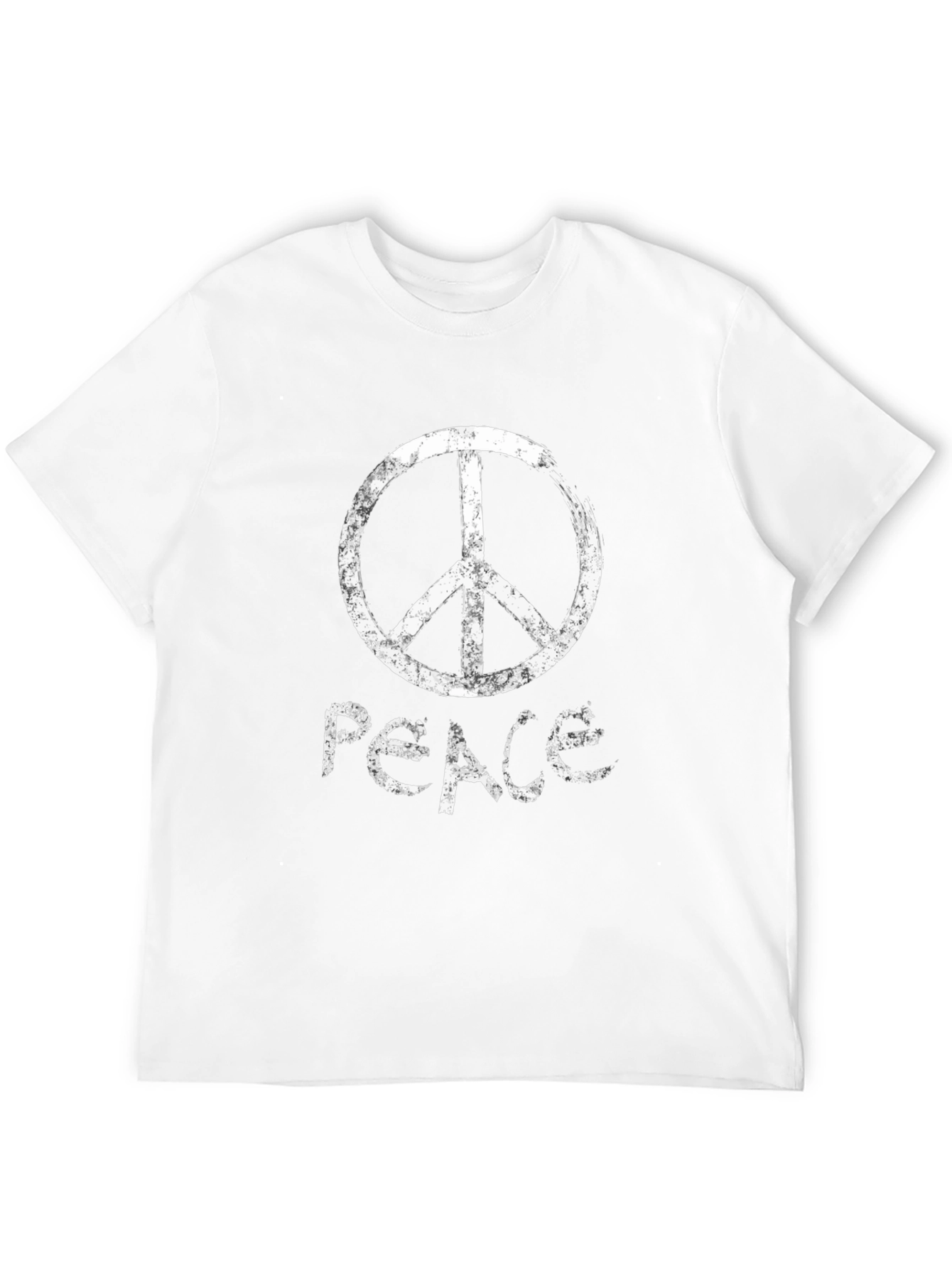 Peace Symbol T-Shirt - Black - Distressed Print