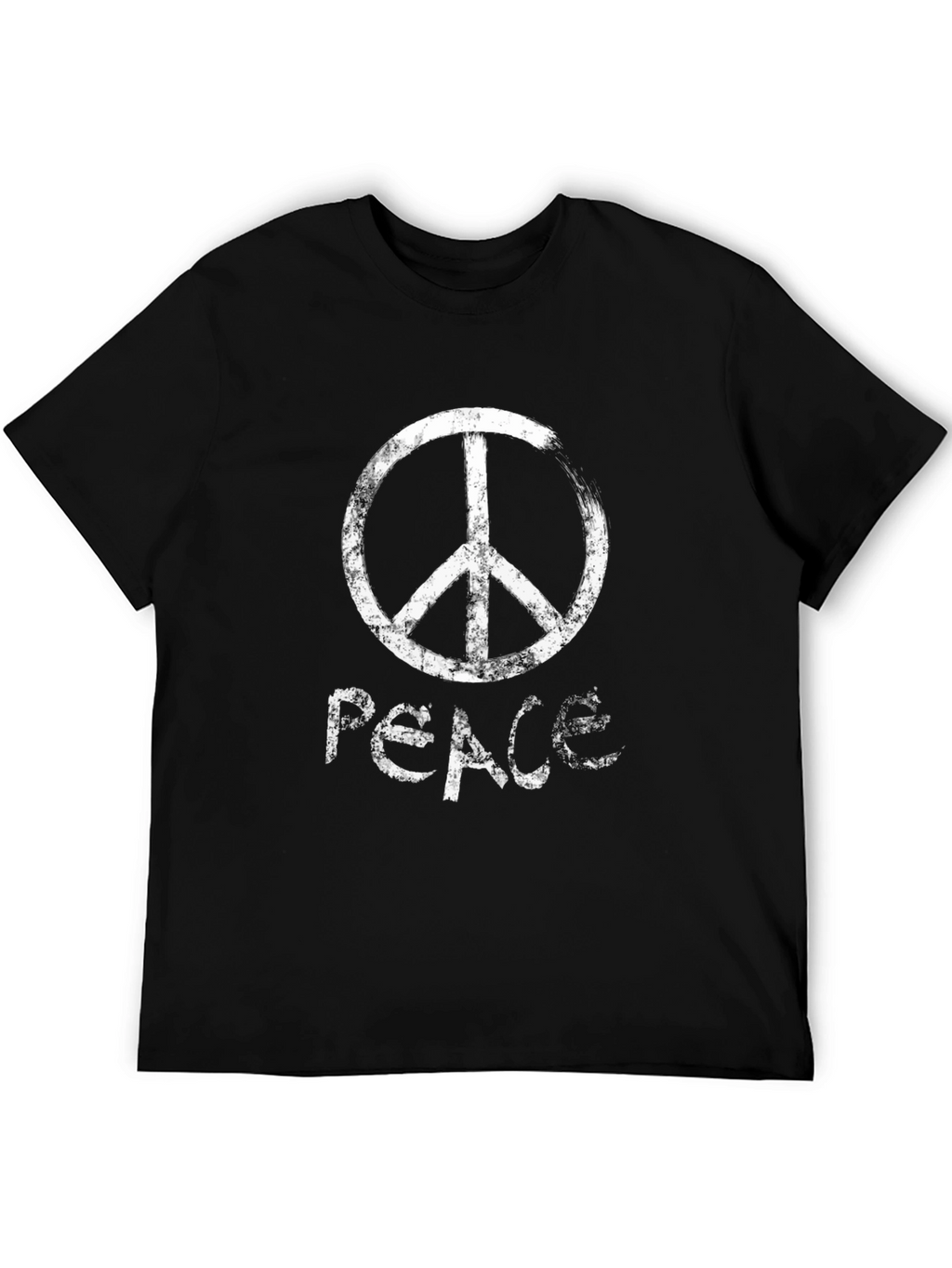 Peace Symbol T-Shirt - Black - Distressed Print