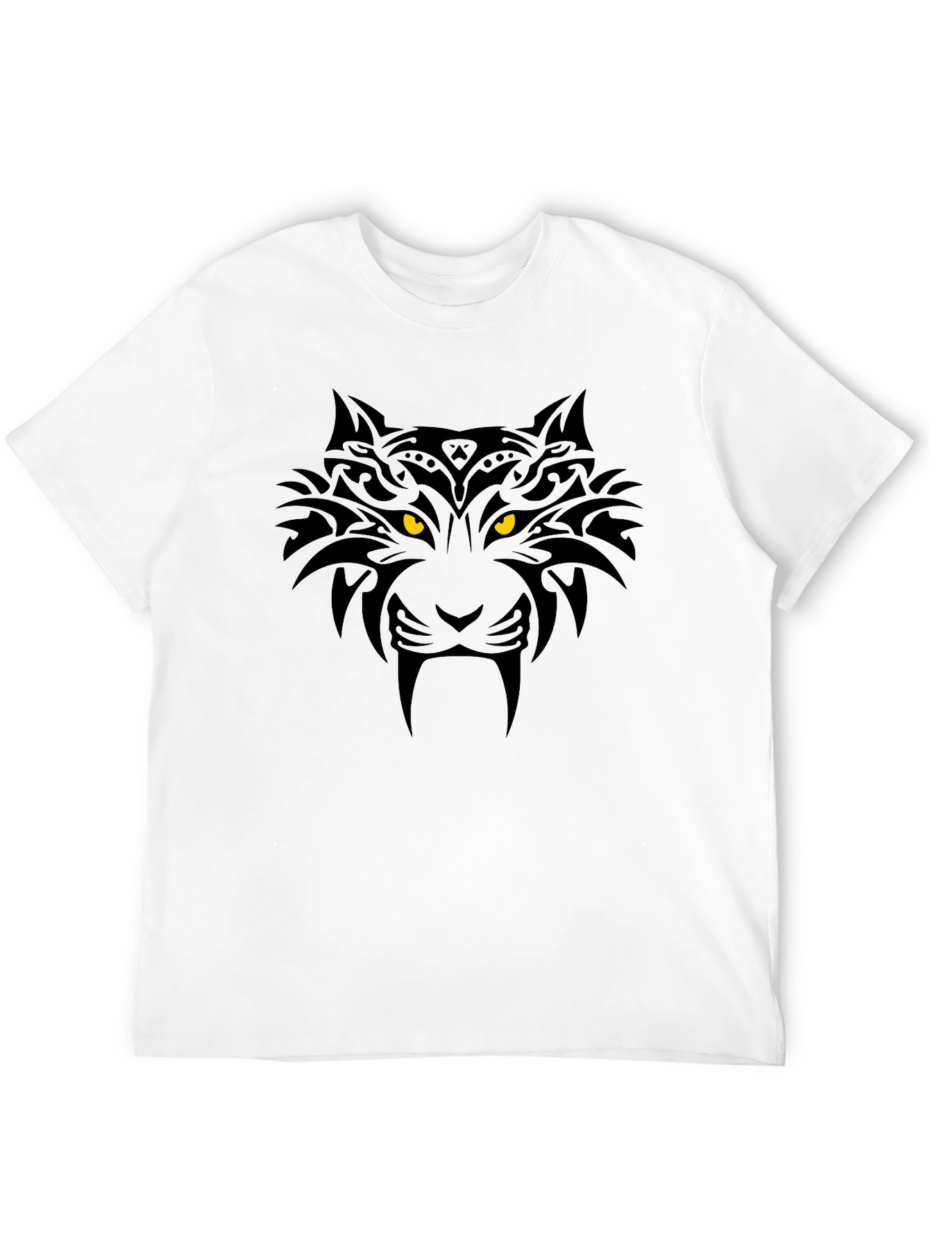 Tribal Tiger Graphic Black T-Shirt