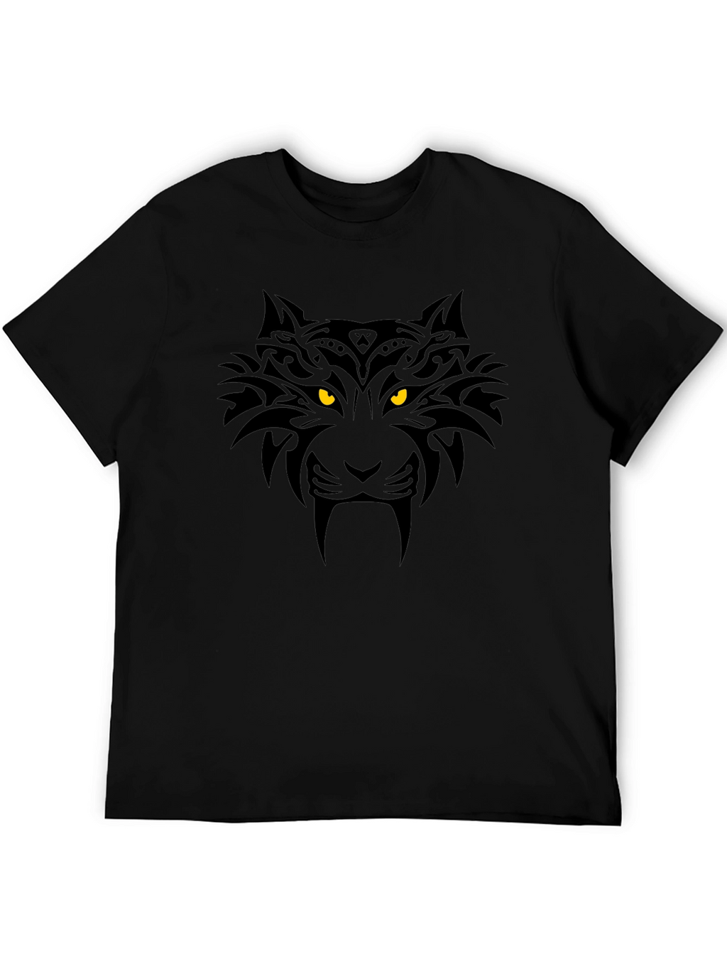 Tribal Tiger Graphic Black T-Shirt