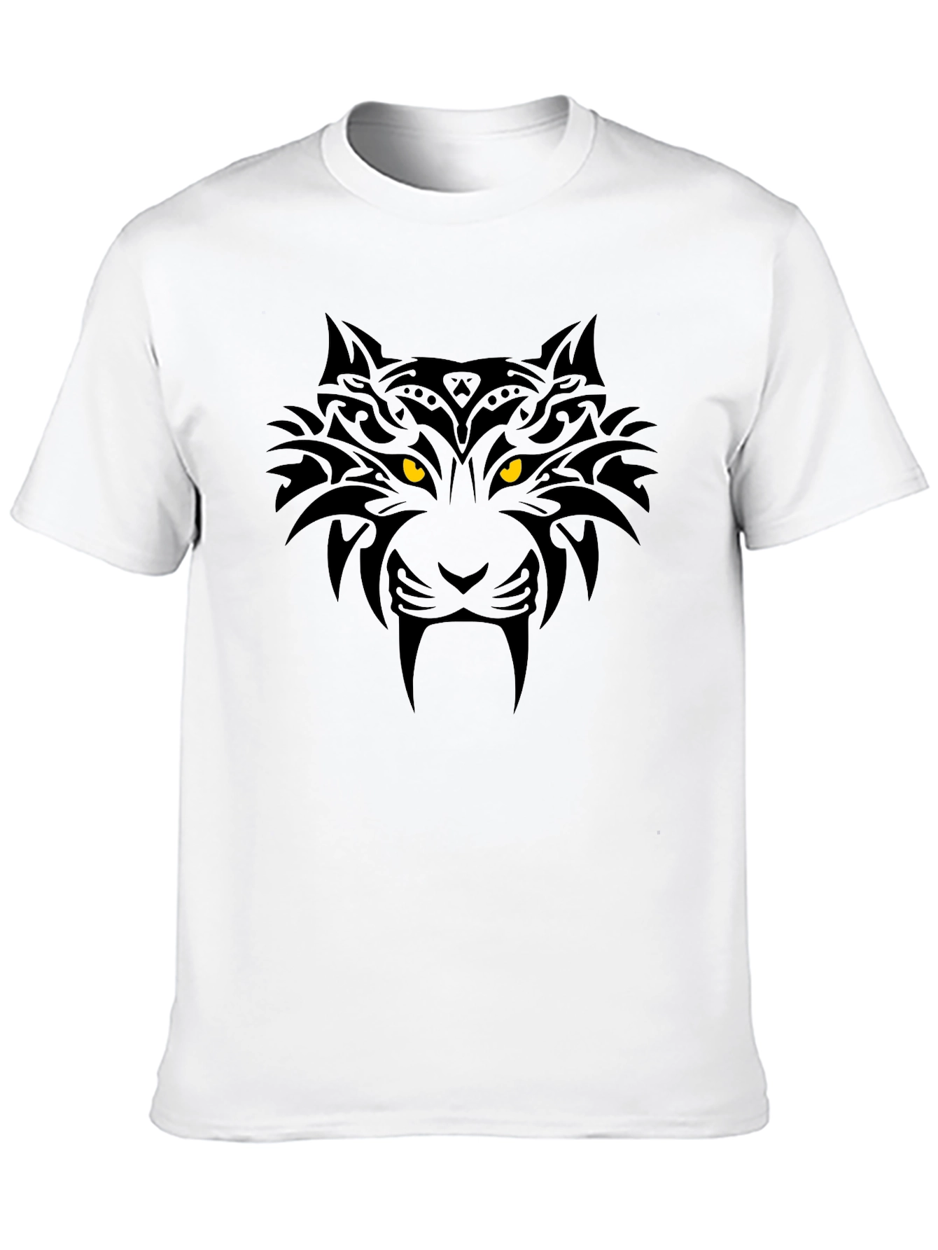Tribal Tiger Graphic Black T-Shirt