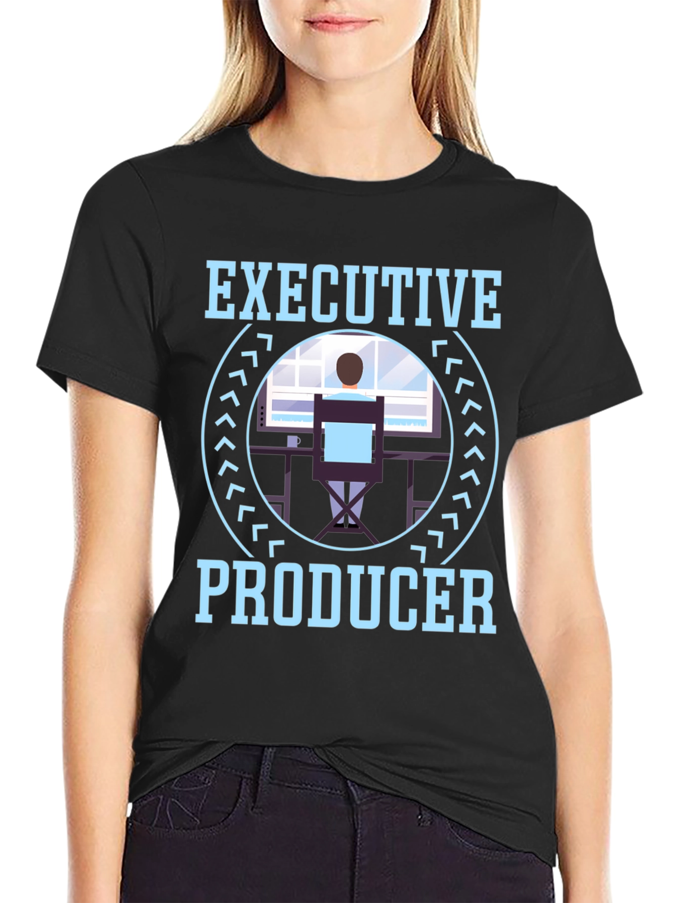 Executive Producer Graphic Tee - Black Crewneck T-Shirt