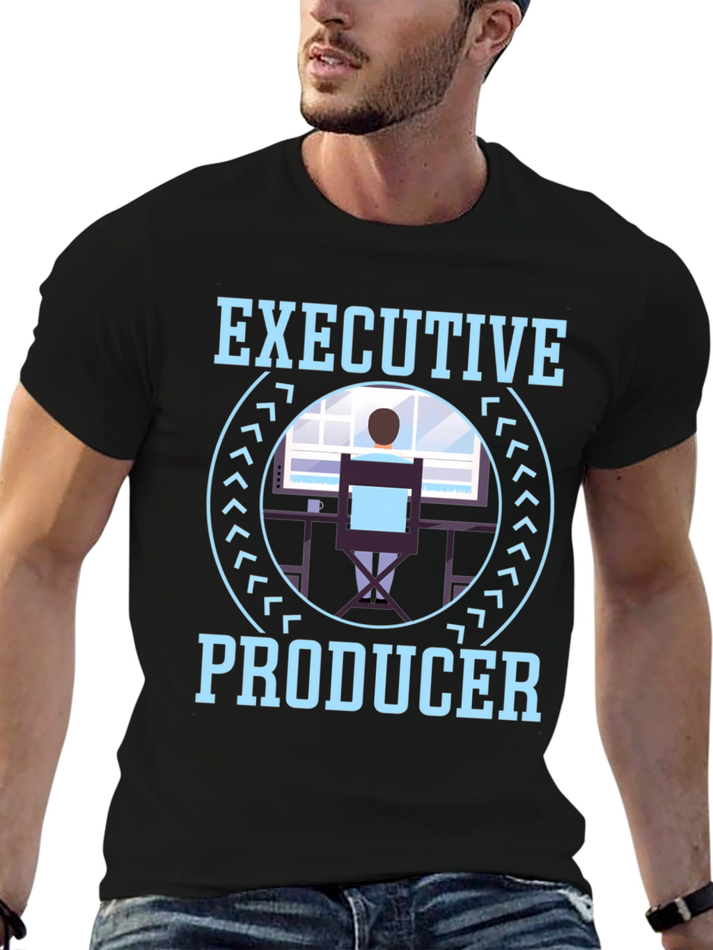 Executive Producer Graphic Tee - Black Crewneck T-Shirt