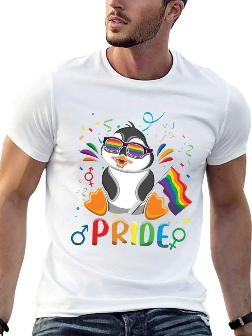 Pride Penguin T-Shirt: LGBTQ+ Rainbow Celebration