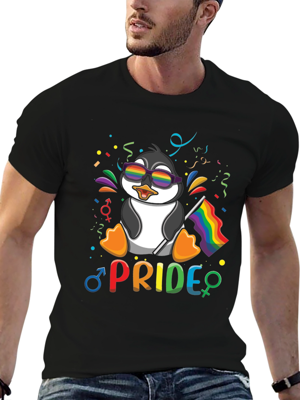 Pride Penguin T-Shirt: LGBTQ+ Rainbow Celebration