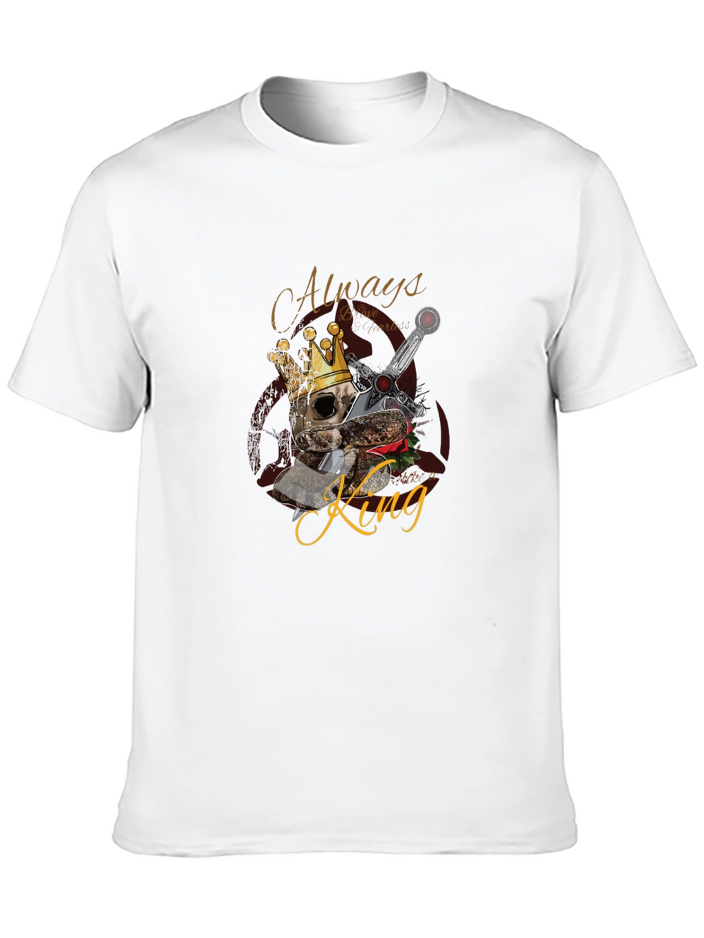 King Skull Graphic Black T-Shirt