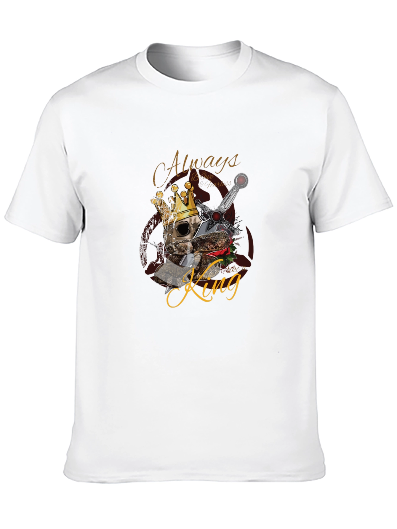 King Skull Graphic Black T-Shirt