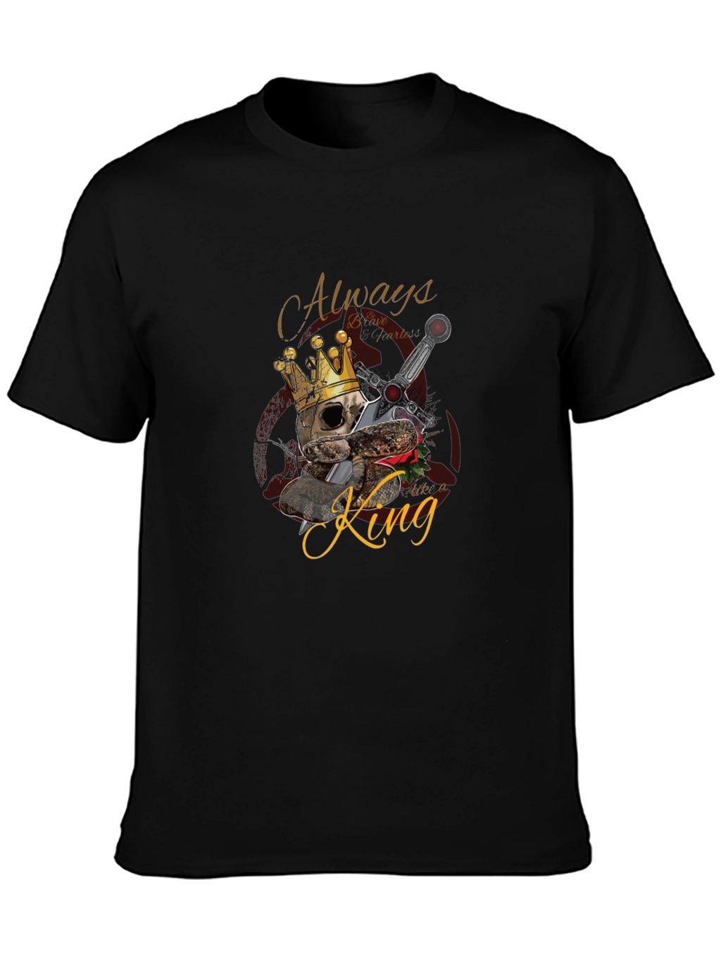 King Skull Graphic Black T-Shirt