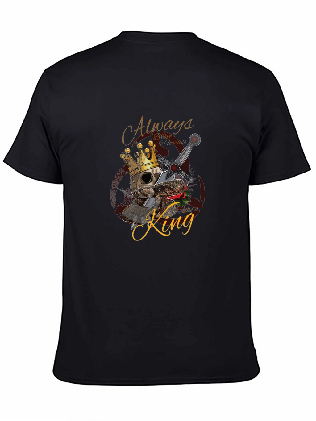 King Skull Graphic Black T-Shirt