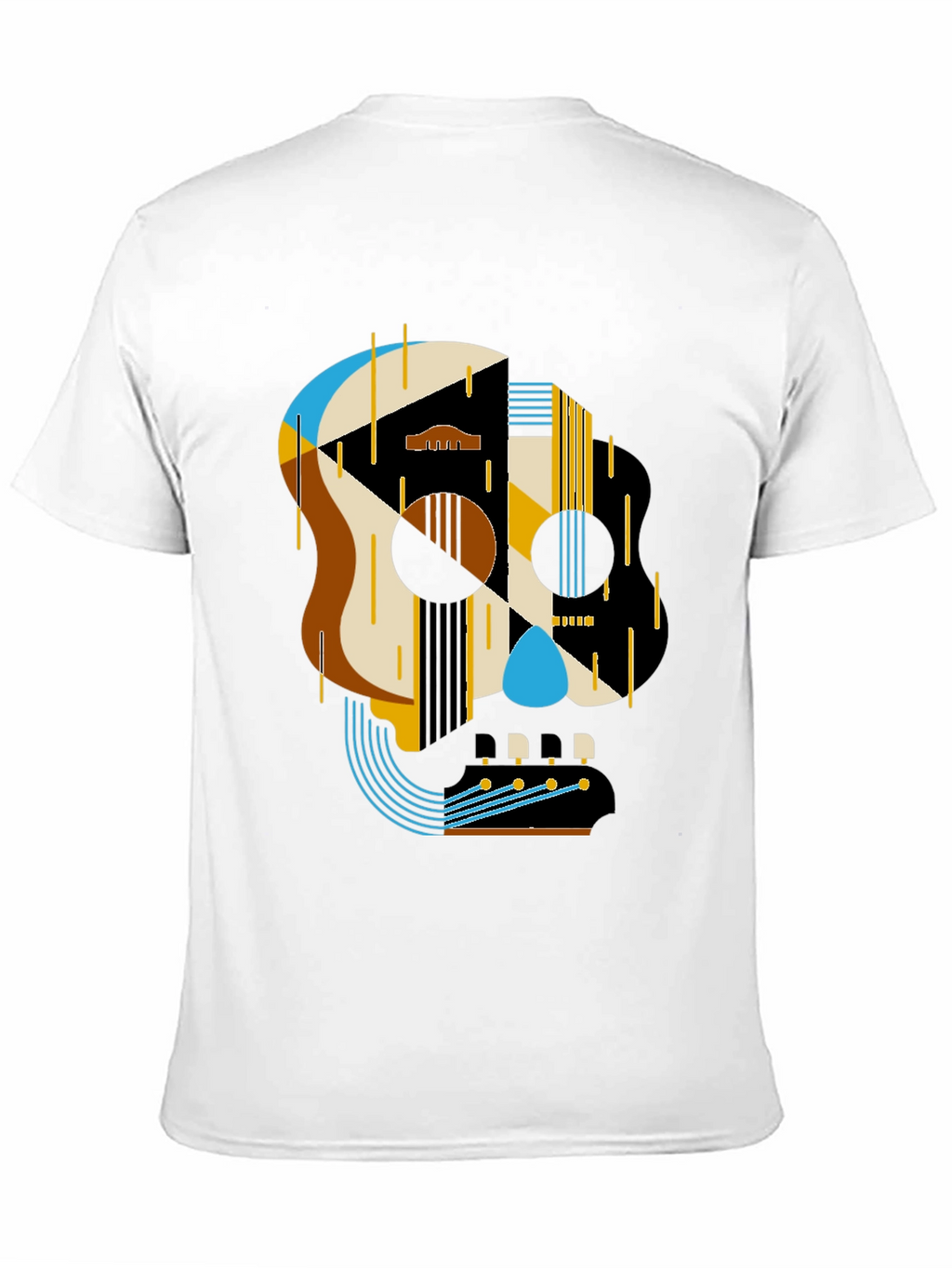 Geometric Skull Guitar T-Shirt