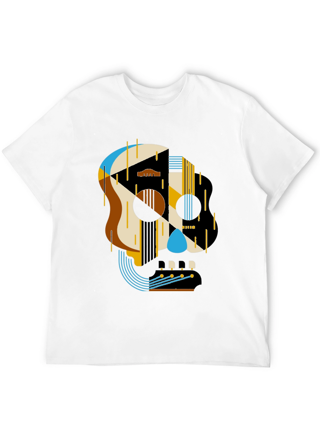 Geometric Skull Guitar T-Shirt