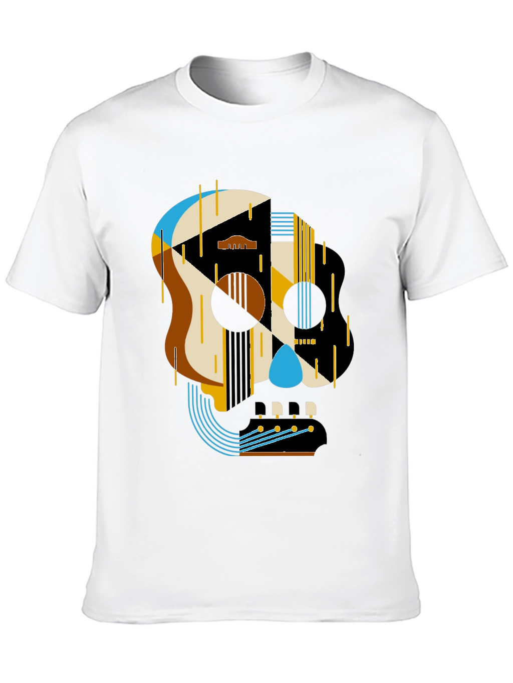 Geometric Skull Guitar T-Shirt