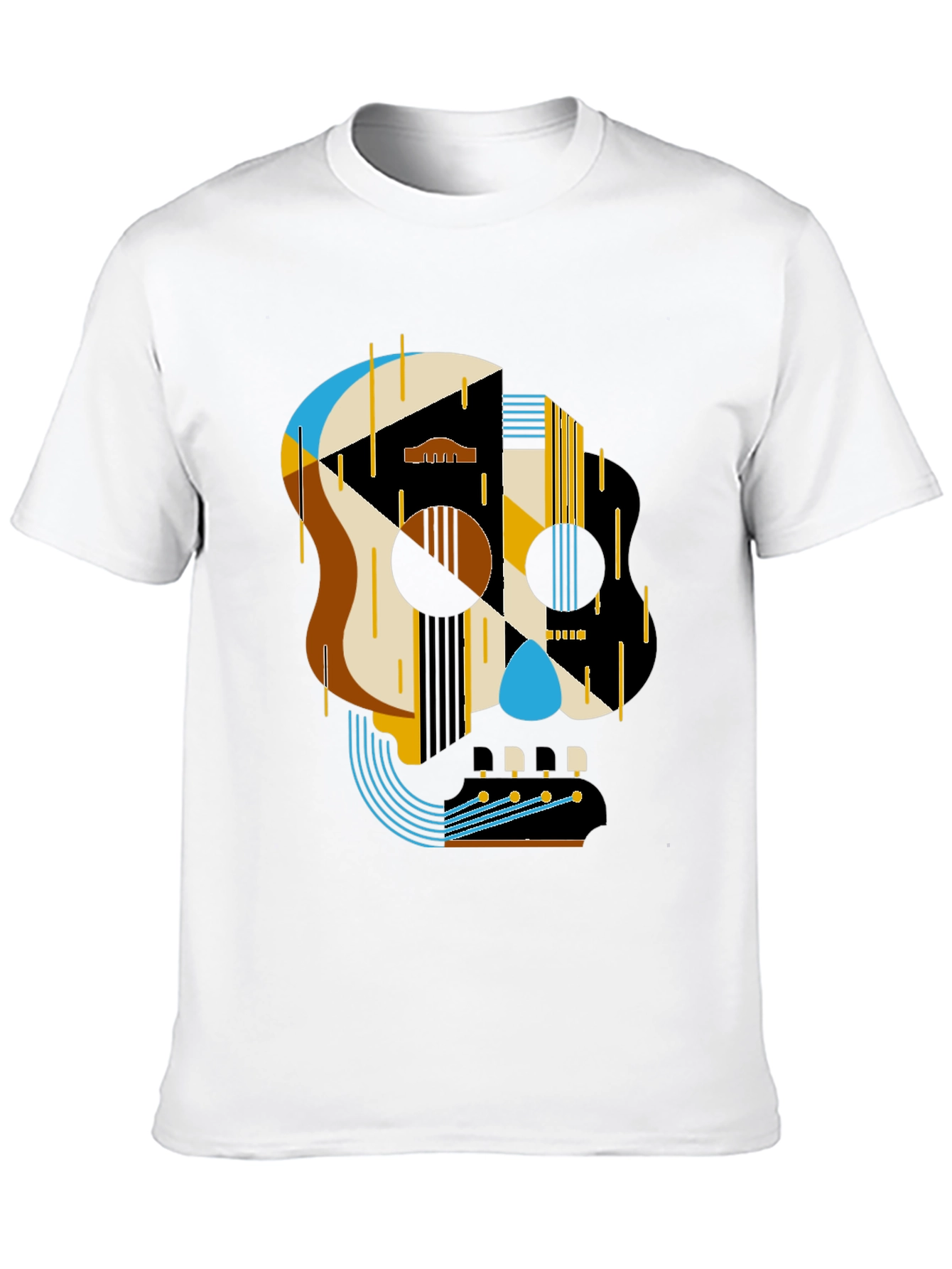 Geometric Skull Guitar T-Shirt