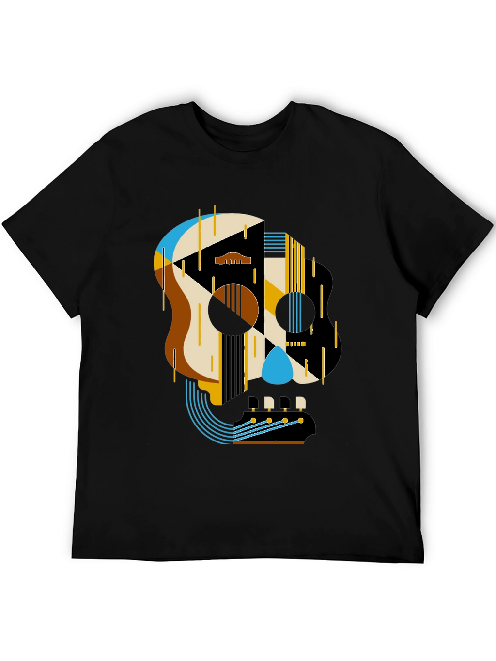 Geometric Skull Guitar T-Shirt