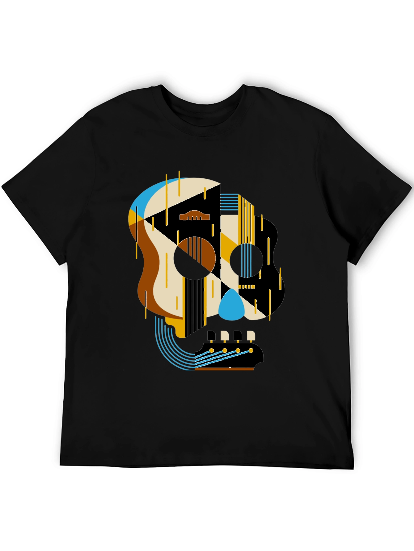Geometric Skull Guitar T-Shirt