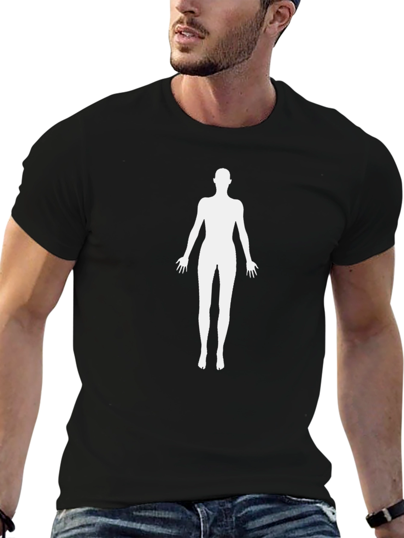 Silhouette Figure Graphic Tee - Black