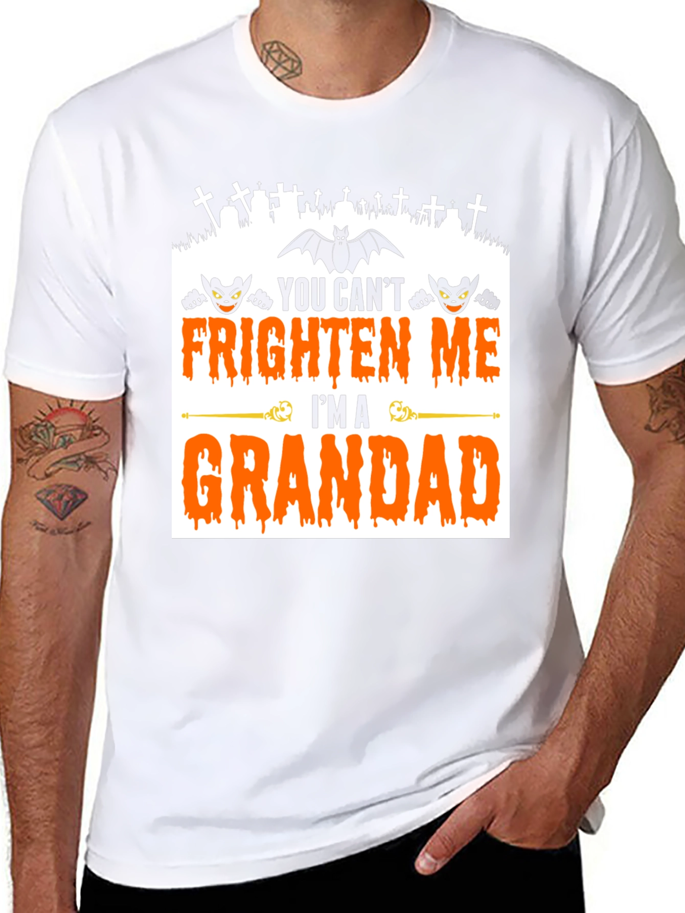 Grandad Halloween T-Shirt - You Cant Frighten Me!