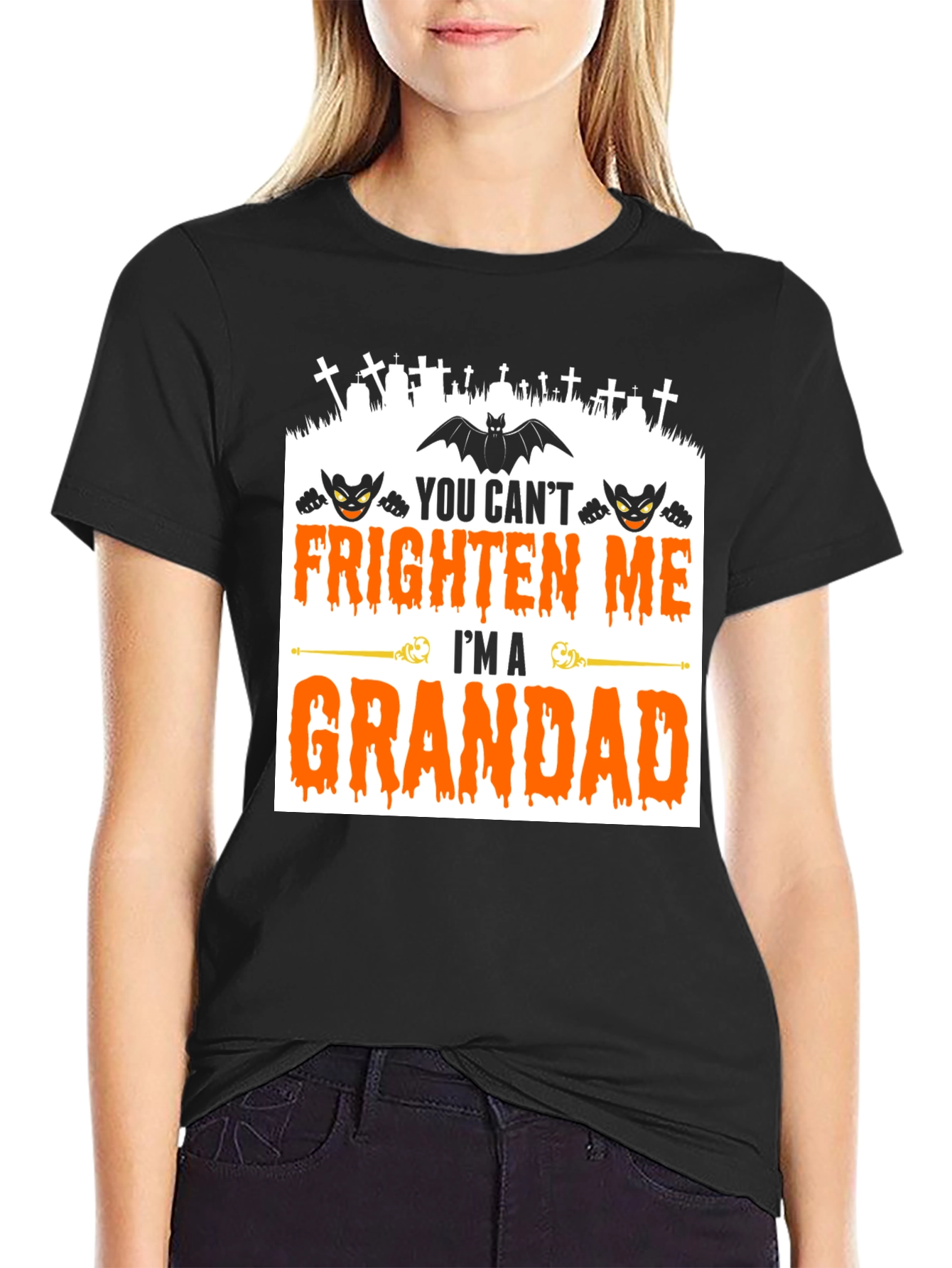 Grandad Halloween T-Shirt - You Cant Frighten Me!