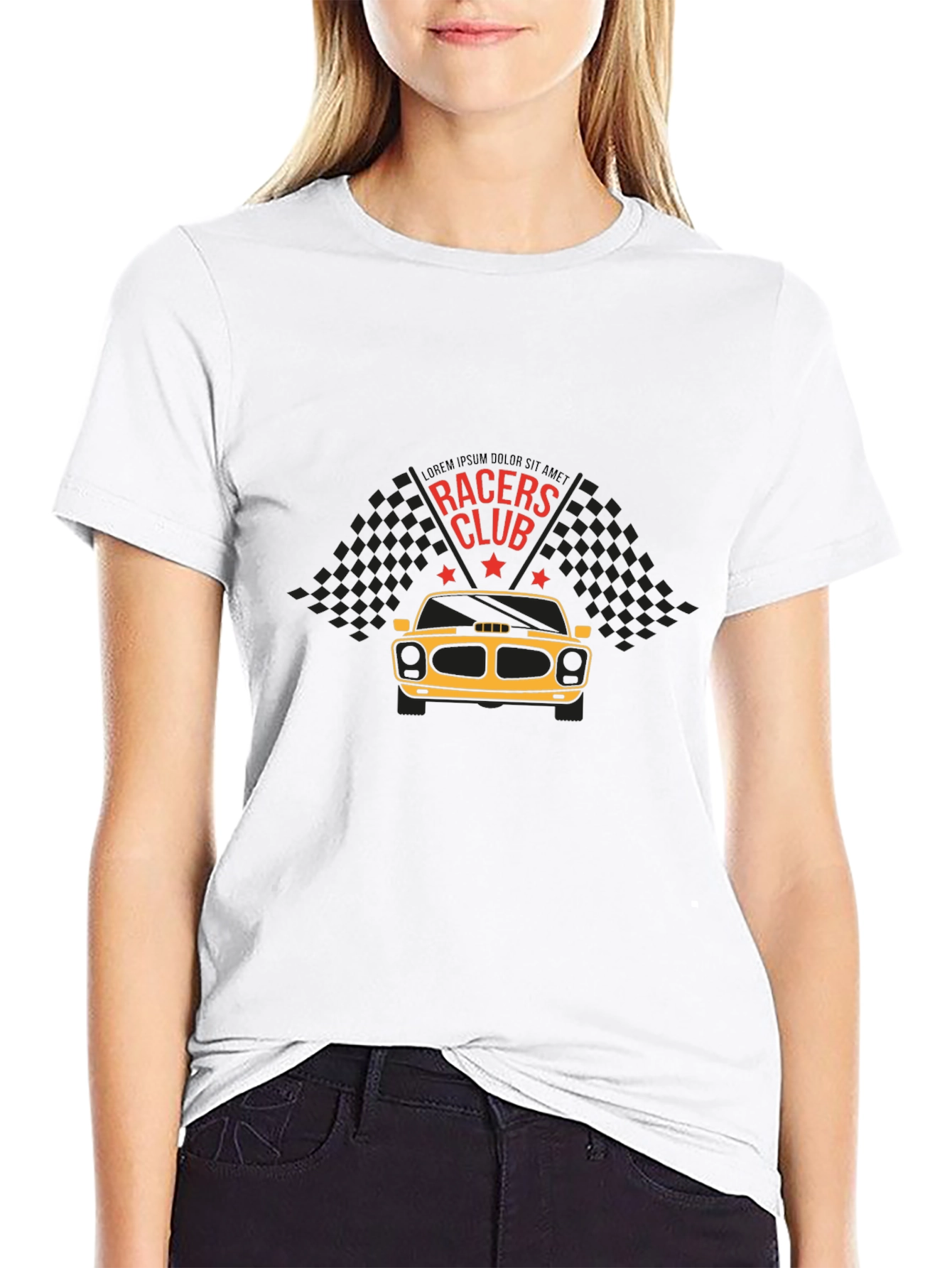 Racers Club Graphic Tee - Black Cotton Blend