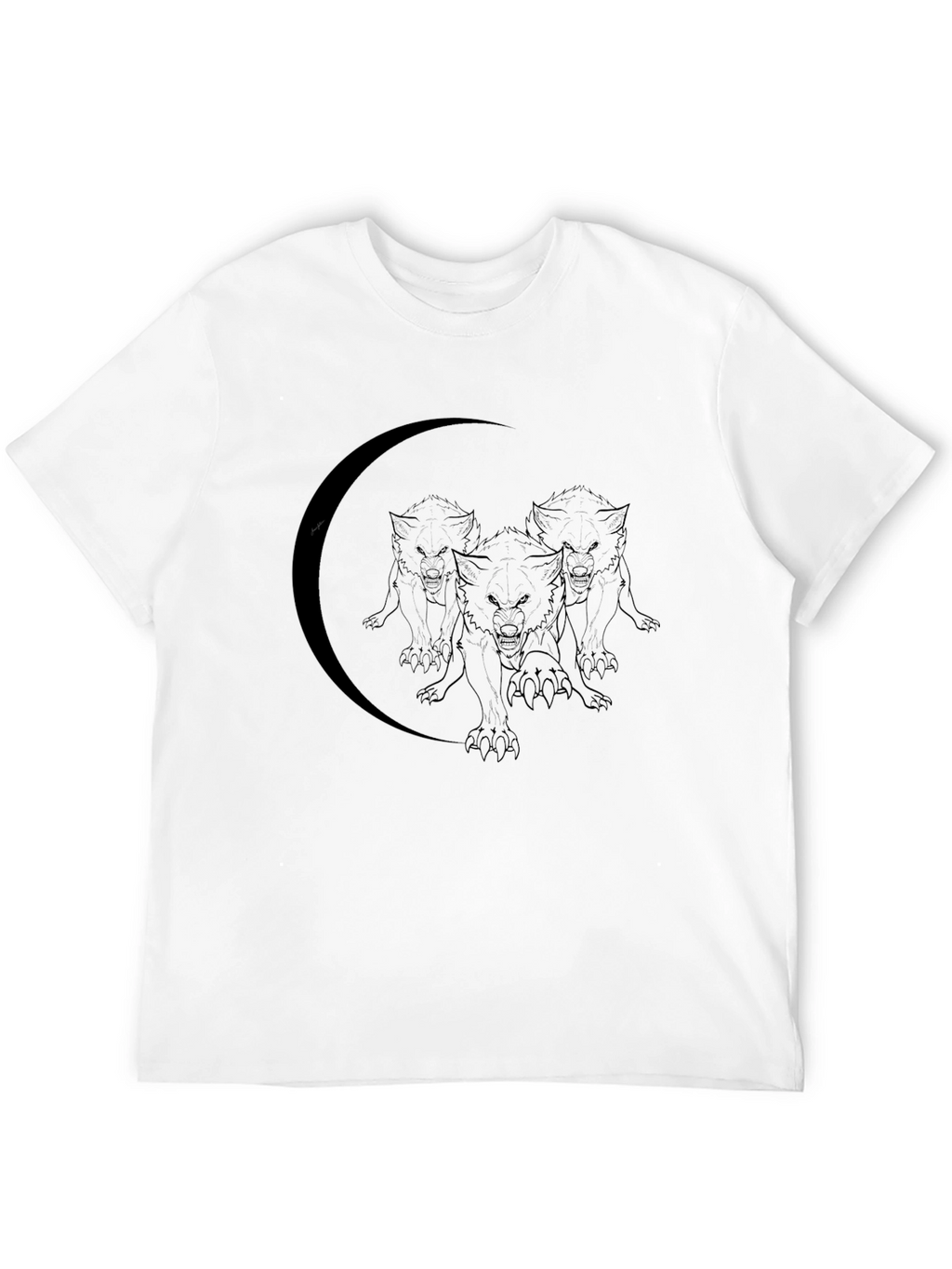 Wolf Pack Moon Graphic Black T-Shirt