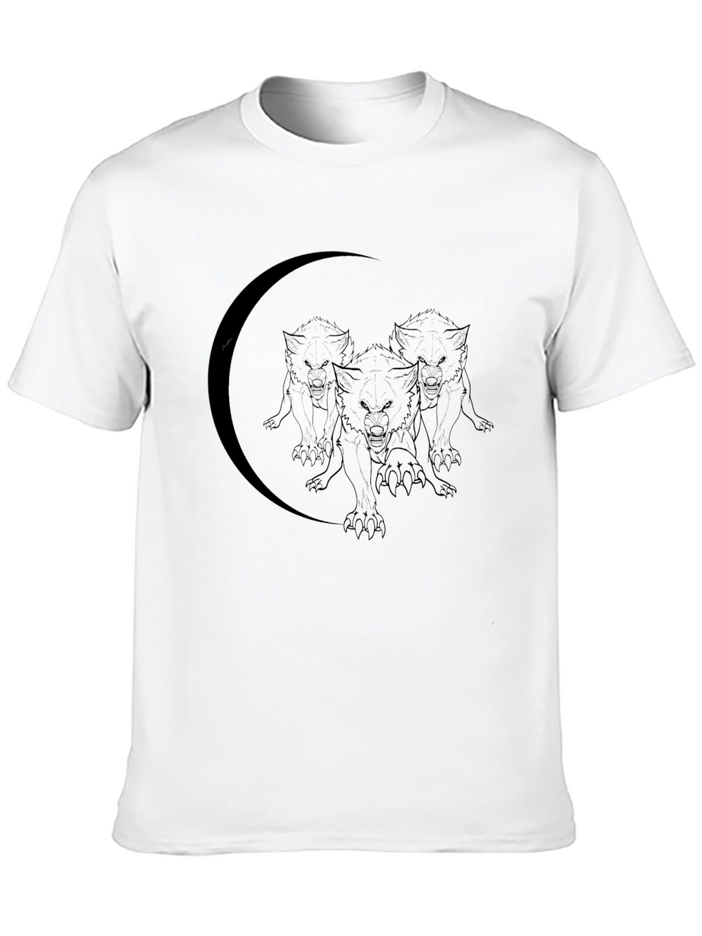 Wolf Pack Moon Graphic Black T-Shirt