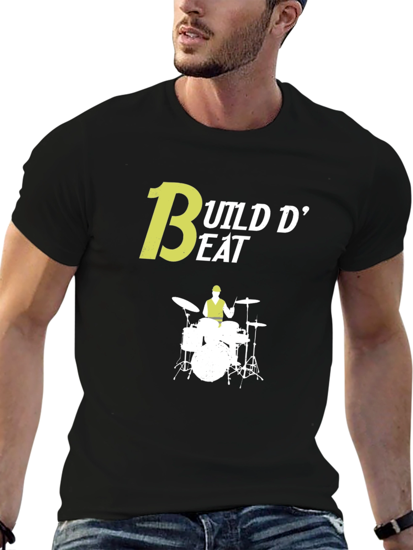 Build D Beat Drummer T-Shirt - Music Lover Tee