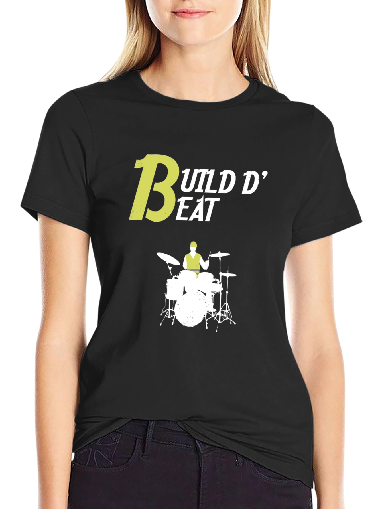 Build D Beat Drummer T-Shirt - Music Lover Tee