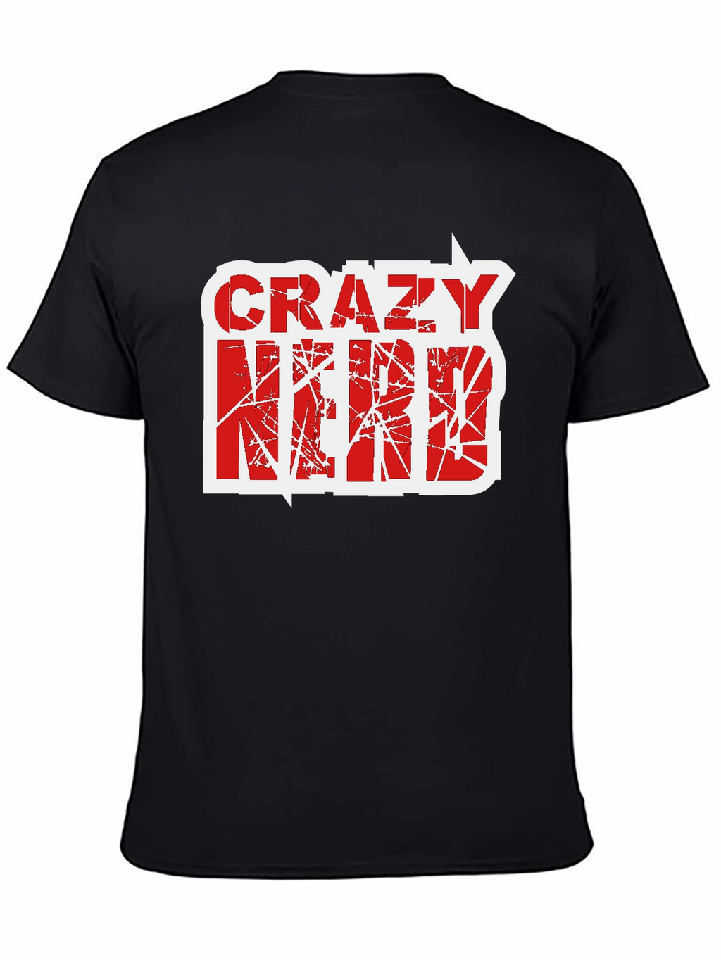 Crazy Nerd Graphic T-Shirt - Black
