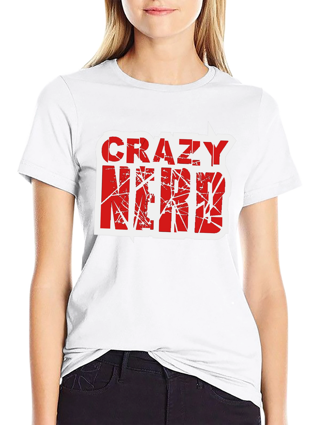 Crazy Nerd Graphic T-Shirt - Black