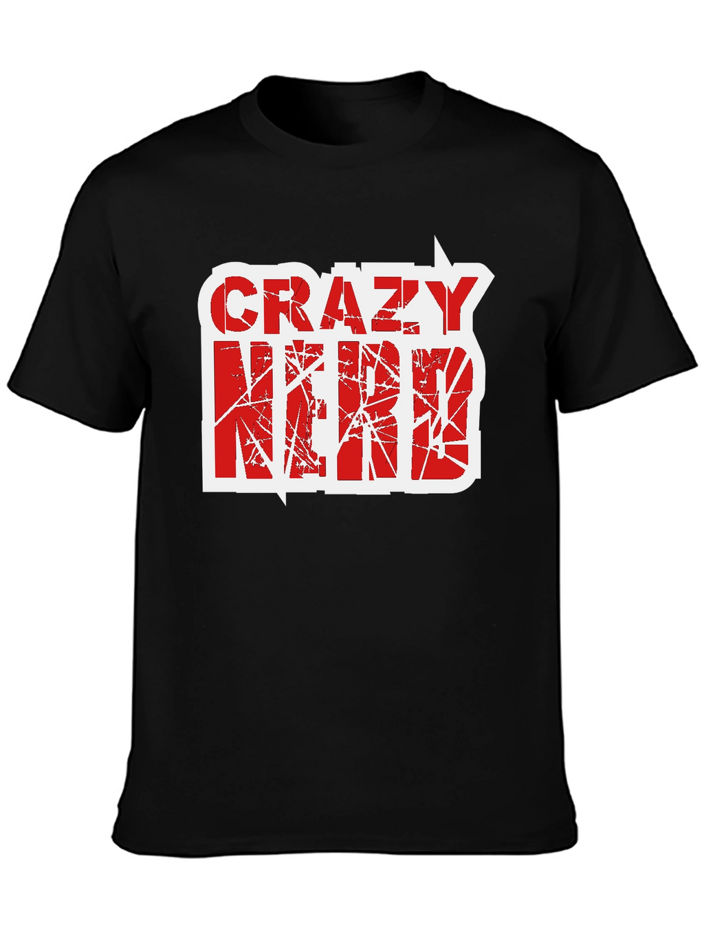 Crazy Nerd Graphic T-Shirt - Black