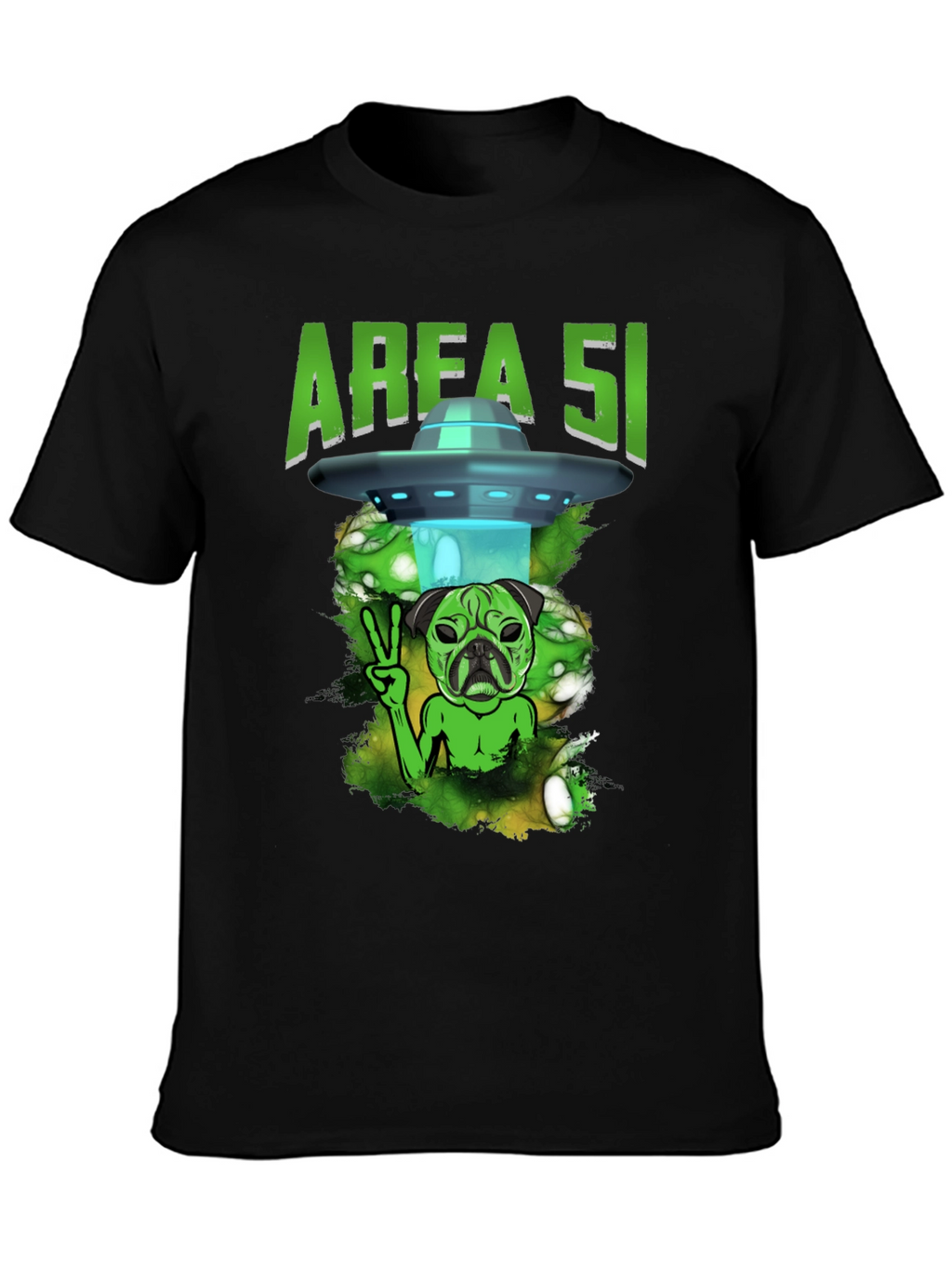 Area 51 Alien Pug T-Shirt