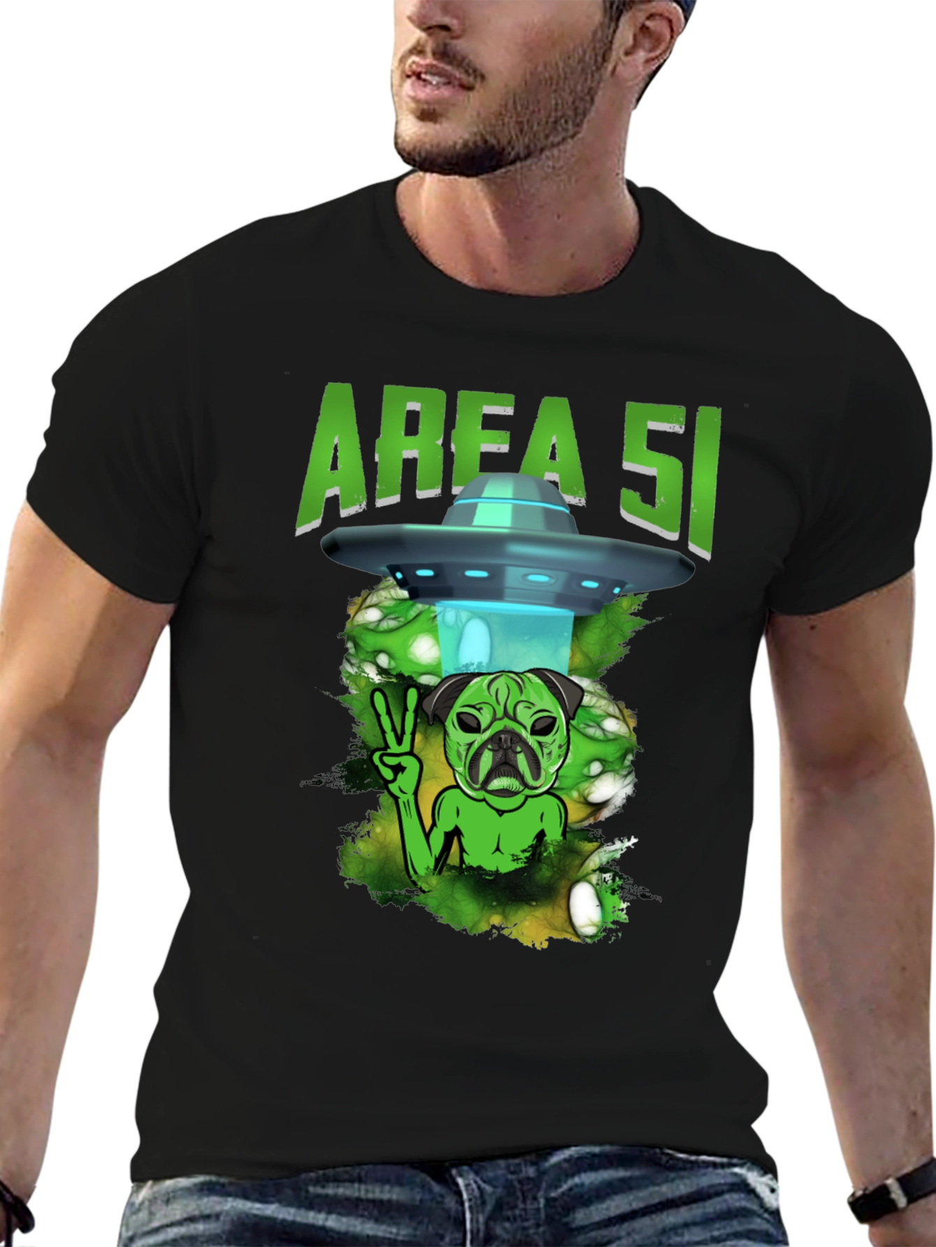 Area 51 Alien Pug T-Shirt
