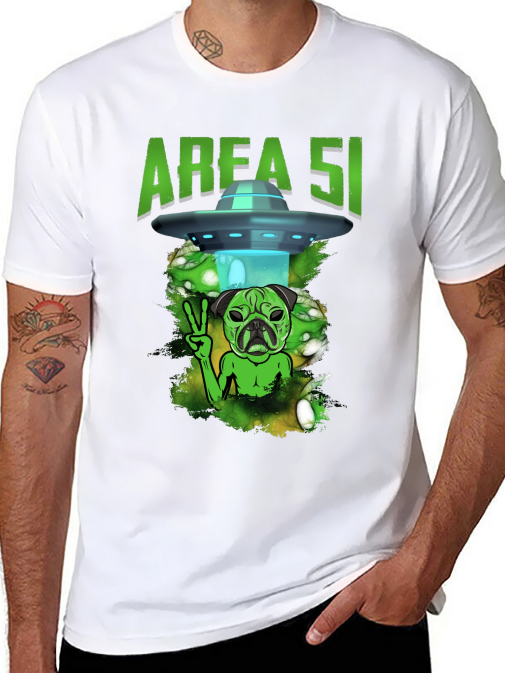 Area 51 Alien Pug T-Shirt