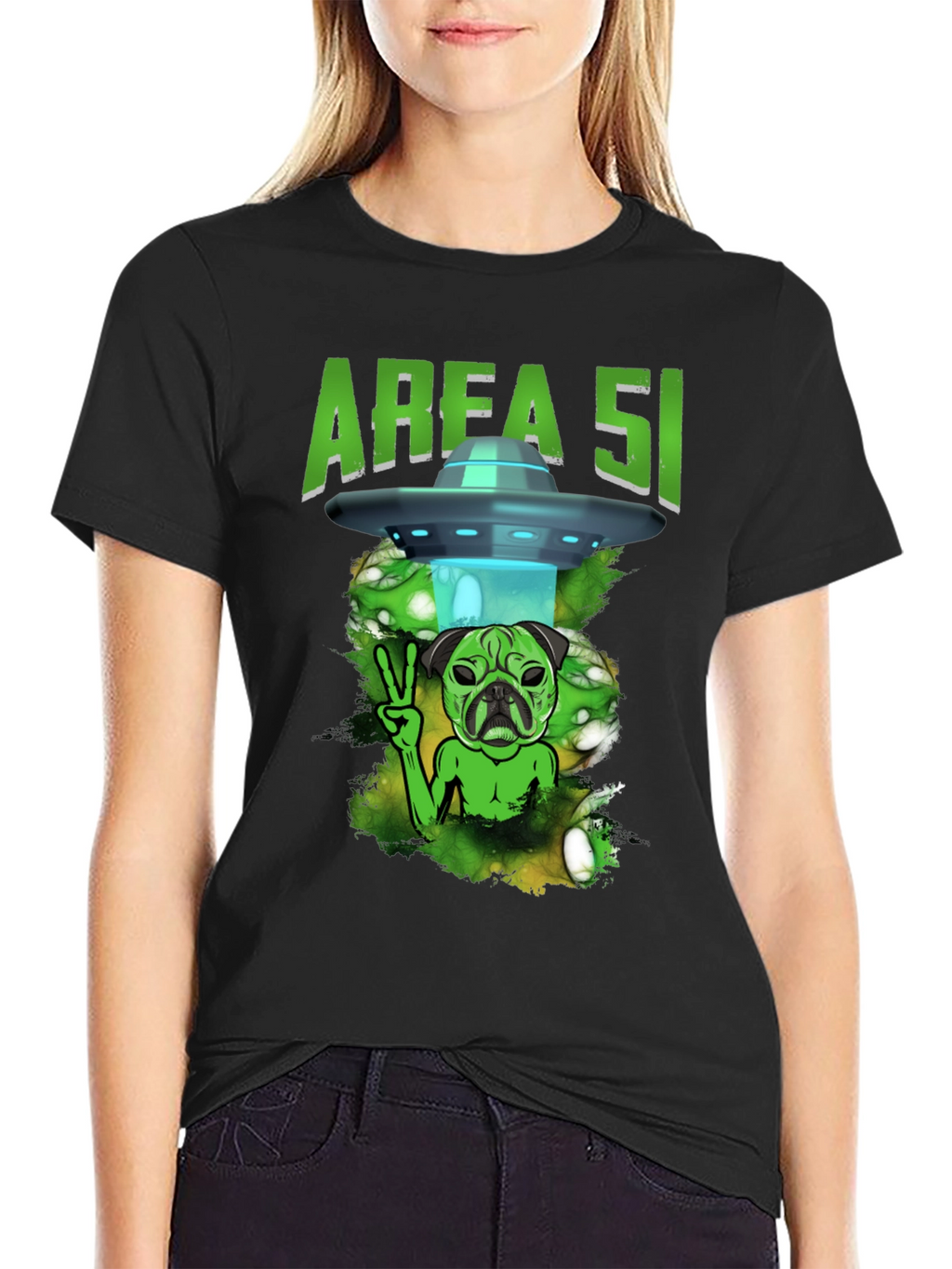 Area 51 Alien Pug T-Shirt