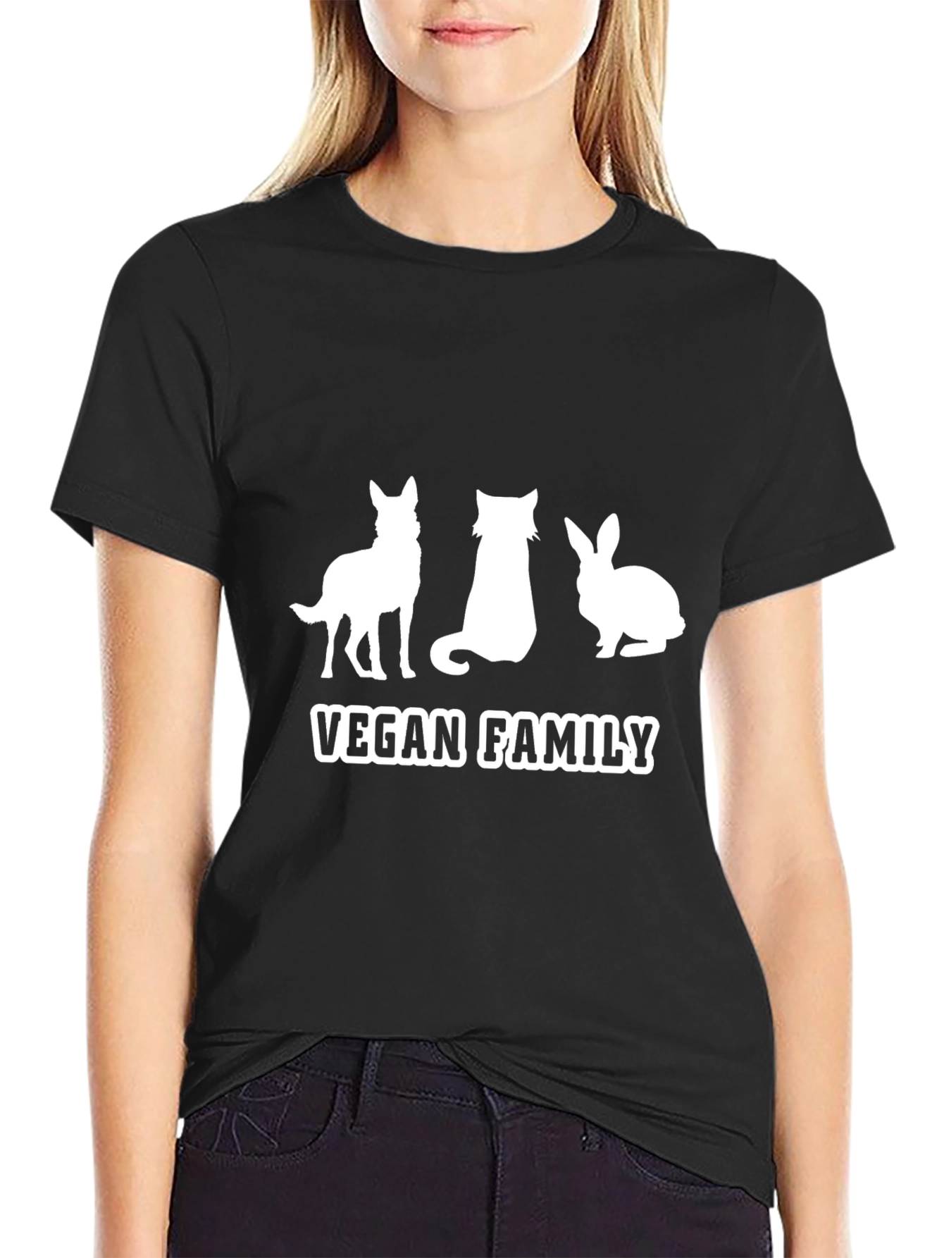 Vegan Family T-Shirt - Dog Cat Rabbit