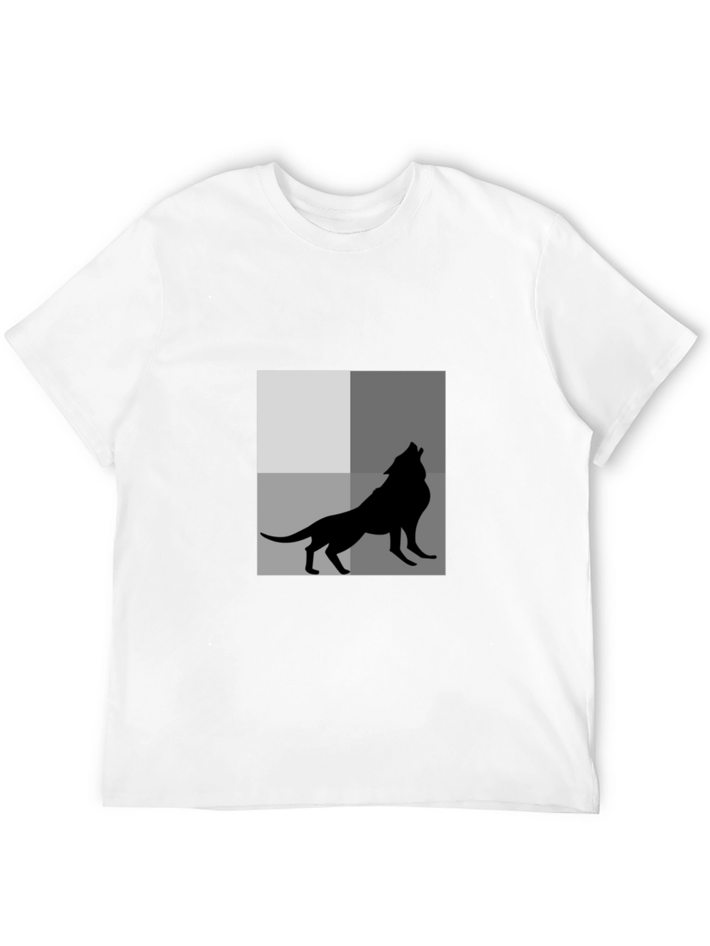 Wolf Silhouette Graphic Tee - Black Cotton T-Shirt