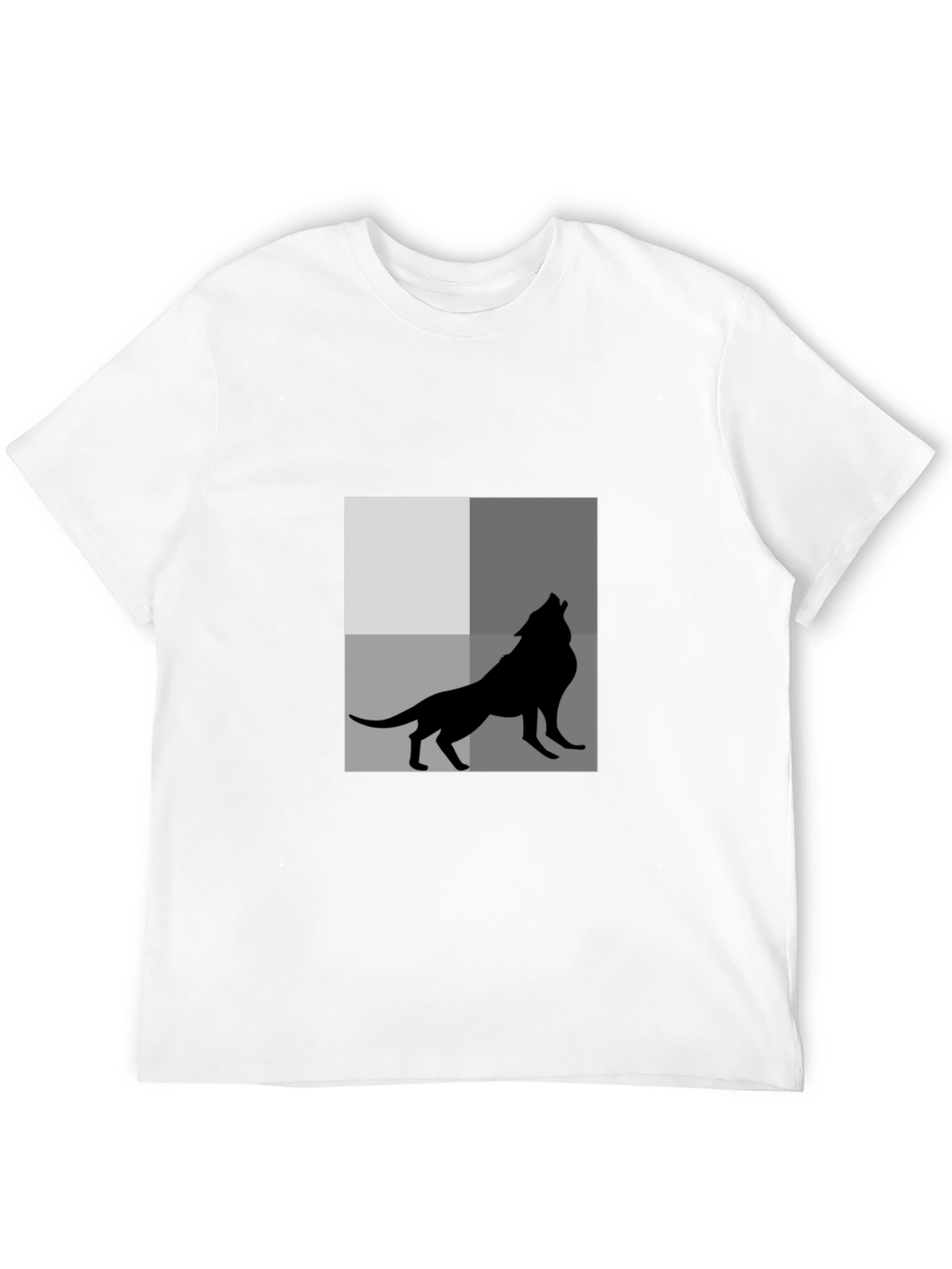 Wolf Silhouette Graphic Tee - Black Cotton T-Shirt