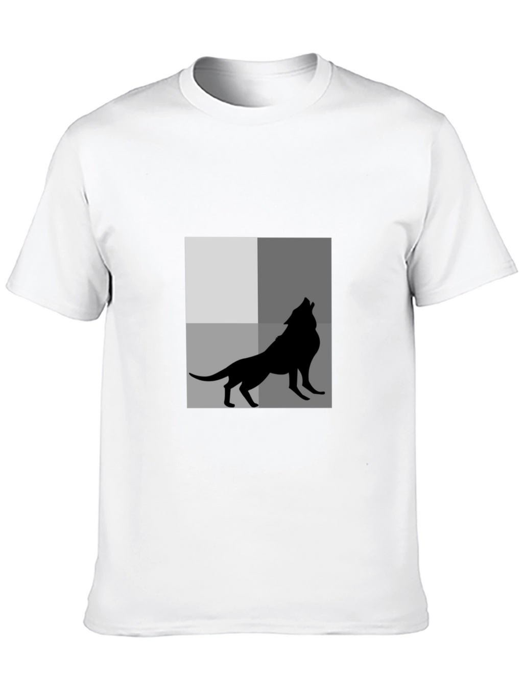 Wolf Silhouette Graphic Tee - Black Cotton T-Shirt