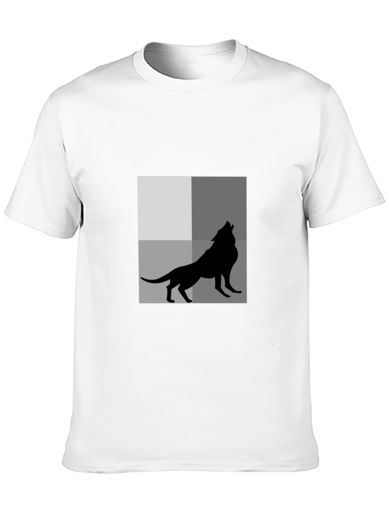 Wolf Silhouette Graphic Tee - Black Cotton T-Shirt